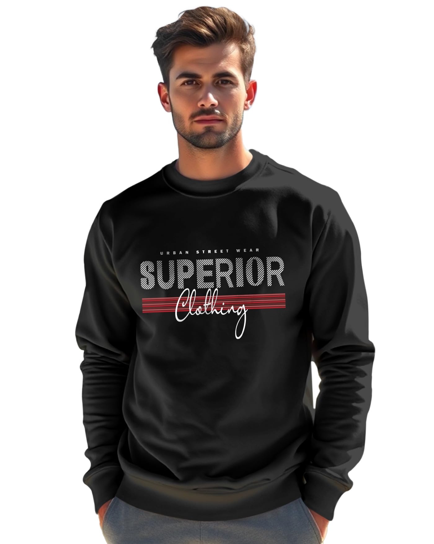 ausk Men's Fleece Oversized Printed Sweatshirt-picture-11