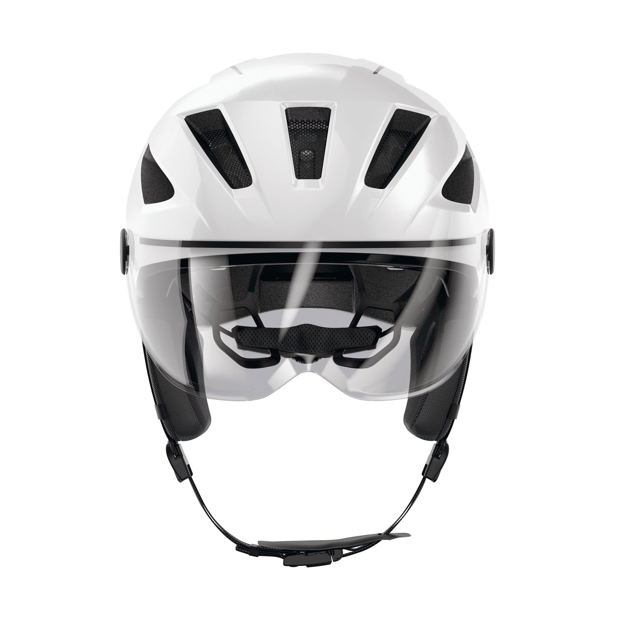 Casco urbano ABUS Pedelec 2.0 ACE - Casco de bicicleta con luz trasera, visera, protección para lluvia, almohadillas para los oídos - Para hombre y mujer