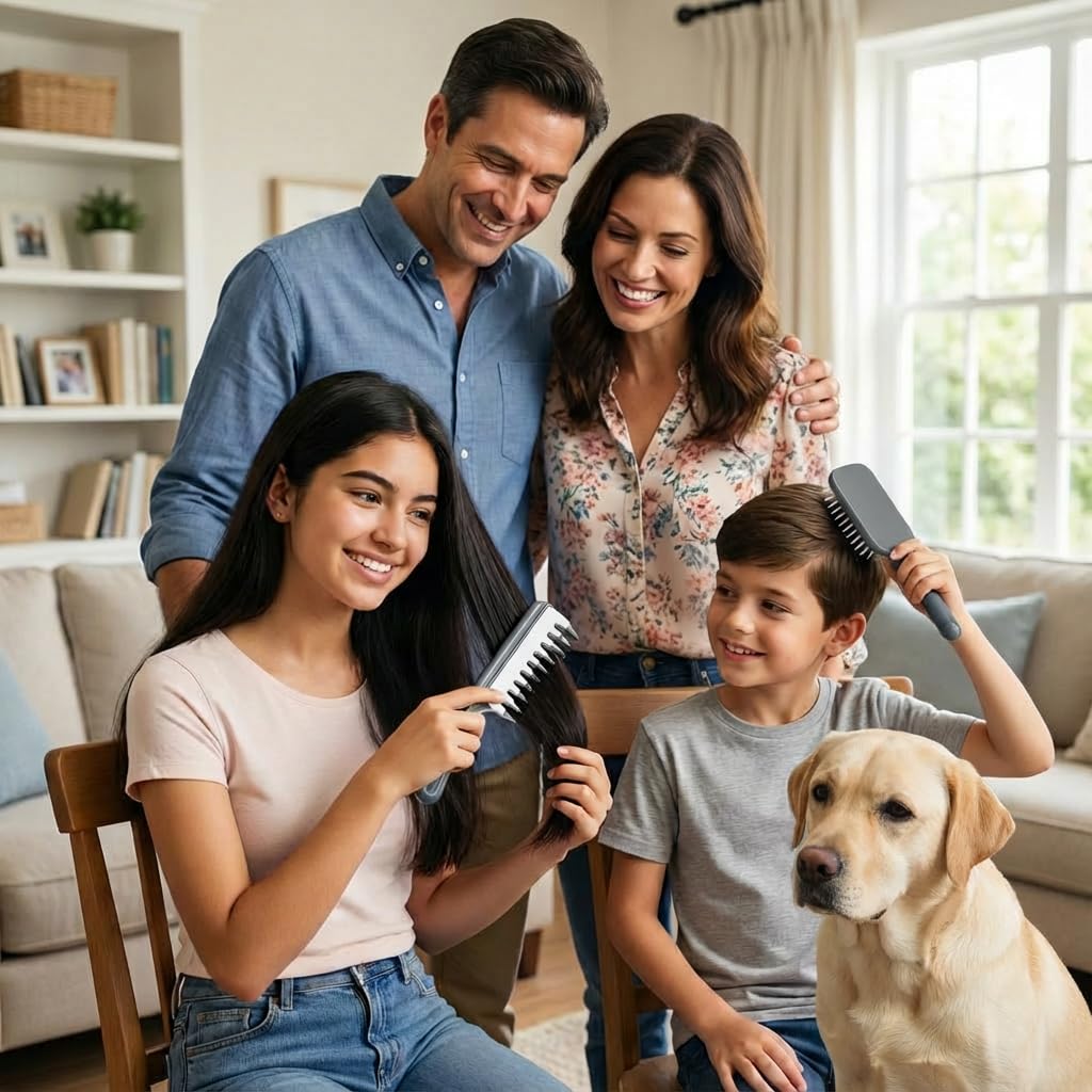 Pollenfilter Haarbürste – Entfernt Pollen aus Haaren | Bei Pollenallergie & Heuschnupfen | Für glatte und feine Haare | Set inkl. Filter & Beutel | Ideal für Wohnung, Park, Festival, Camping & Hund