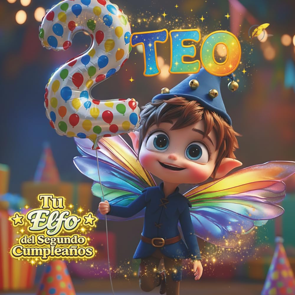 TEO, TU ELFO DEL SEGUNDO CUMPLEAÑOS: Libro personalizable para niños y niñas de 2 años – Regalo original para el segundo cumpleaños y recuerdo del segundo año de vida.