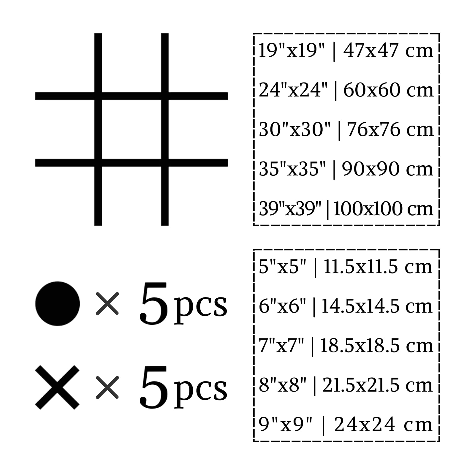 Metall-Wanddeko, Tic-Tac-Toe, Tic-Tac-Toe-Deko, Brettspielkunst, Lustige Deko, Spiel-RoArt, für Ro (Schwarz, 60 x 60 cm)