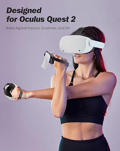 Miniatura 2 de SUPERUS Funda de agarre para controlador Oculus Quest 2, textura antideslizante, accesorios de realidad virtual compatibles con Meta Quest 2, funda
