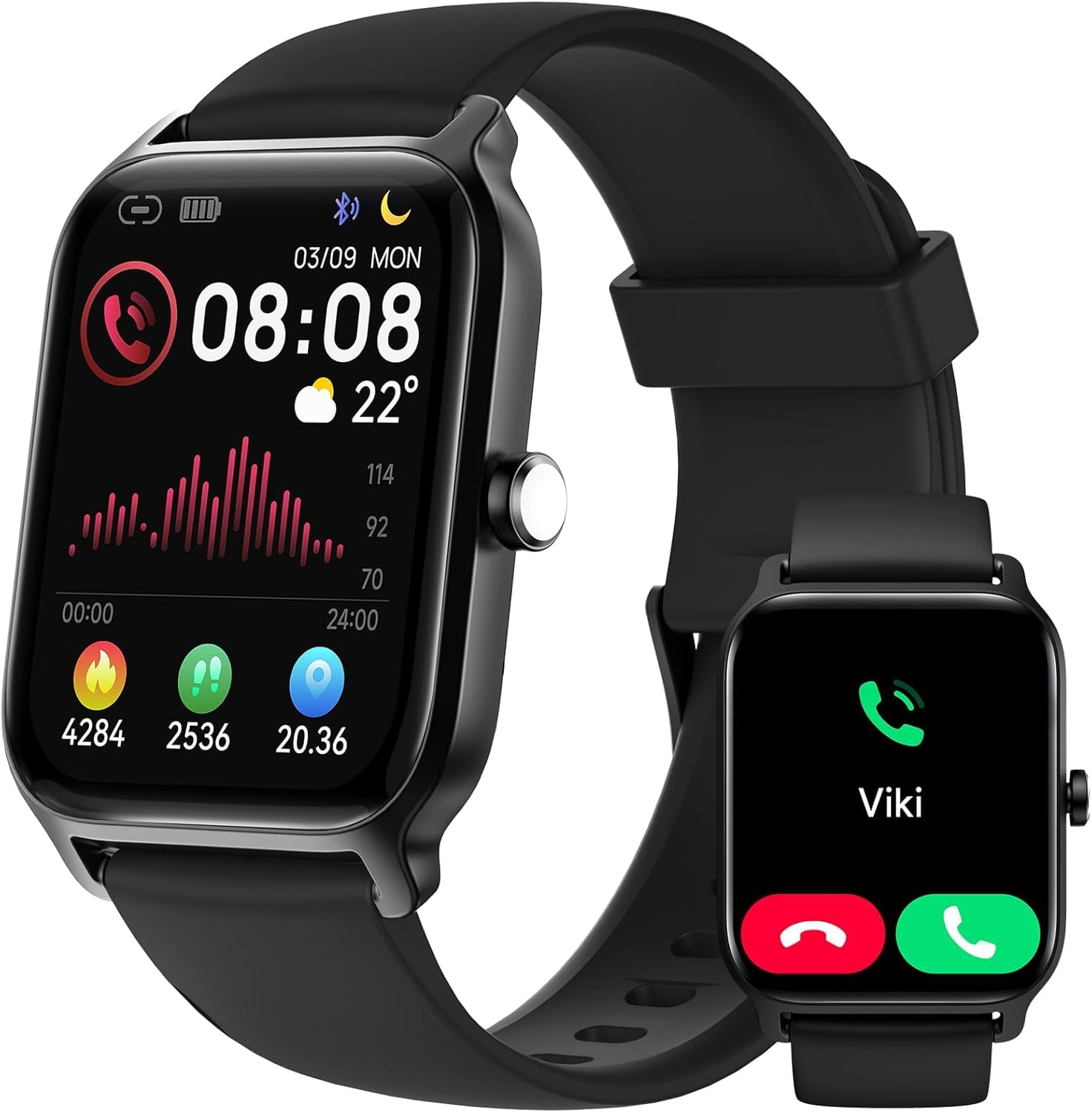 TenskyTensky Smart Watch for Men Android & iPhone, Alexa Built-in, 1.8" Fitness Tracker with Answer/Make Call, IP68 Waterproof/SpO2/Heart Rate/Sleep/Monitor, Activity Tracker for 100+Sport ModesCarbonfree Certified