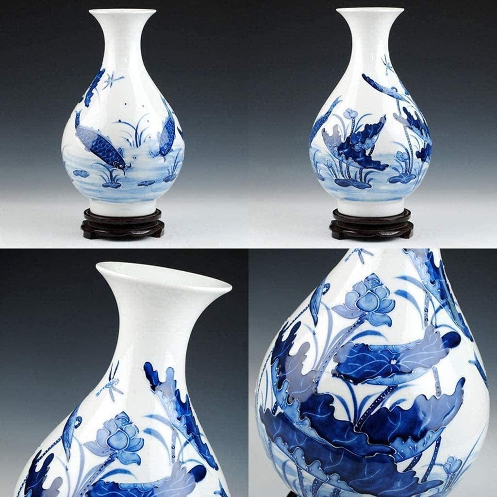 Vasen Vase aus Keramik, handgefertigt, mit drehbarer Basis, Lotus-Muster, Schlafzimmer, Teestube, Zubehör Deko
