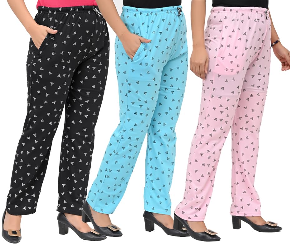 Women's Cotton Printed Pyjamas/Lower/Lounge Wear/Soft Cotton Pajama/Track Pant | Combo Pack of 3-image-17