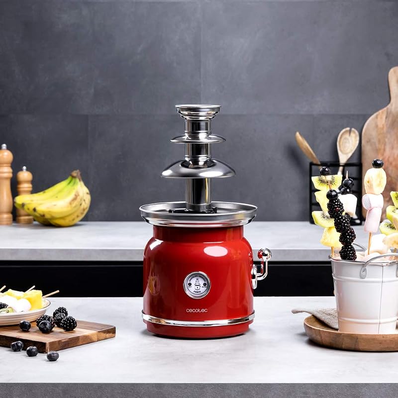 Cecotec Fun Csokoládé Szökőkút 90W Rozsdamentes Acél 3 Szintes Съ Съ