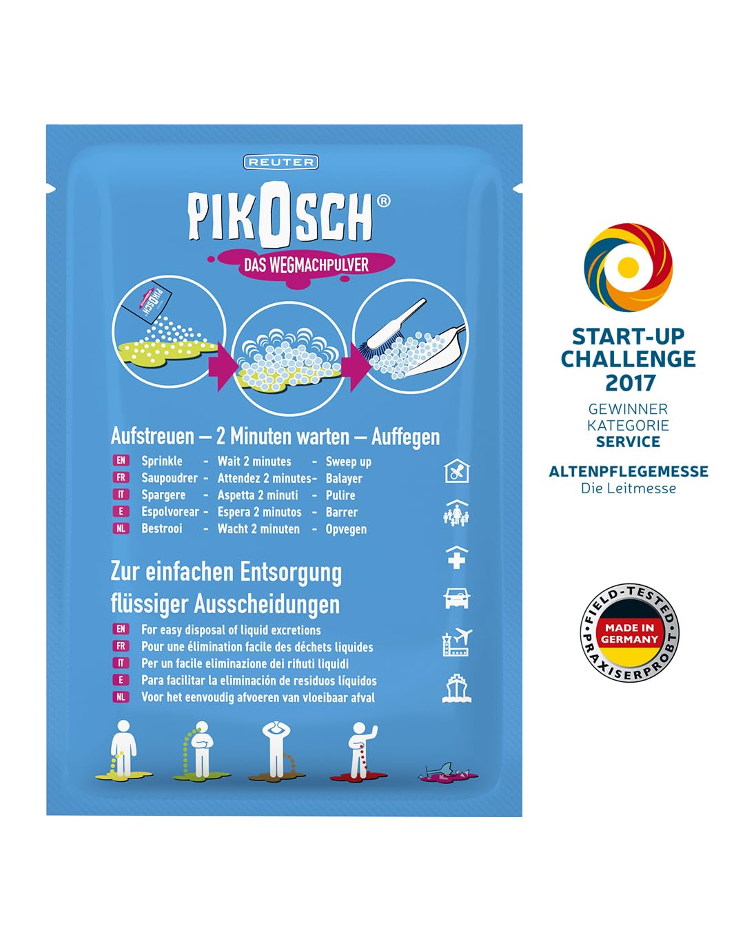 La polvere pulente definitiva: Superabsorber assorbe liquidi e odori come vomito, urina, feci, sangue e acqua – per la tua famiglia – elevata capacità assorbente (confezione da 80, 34,5 g)