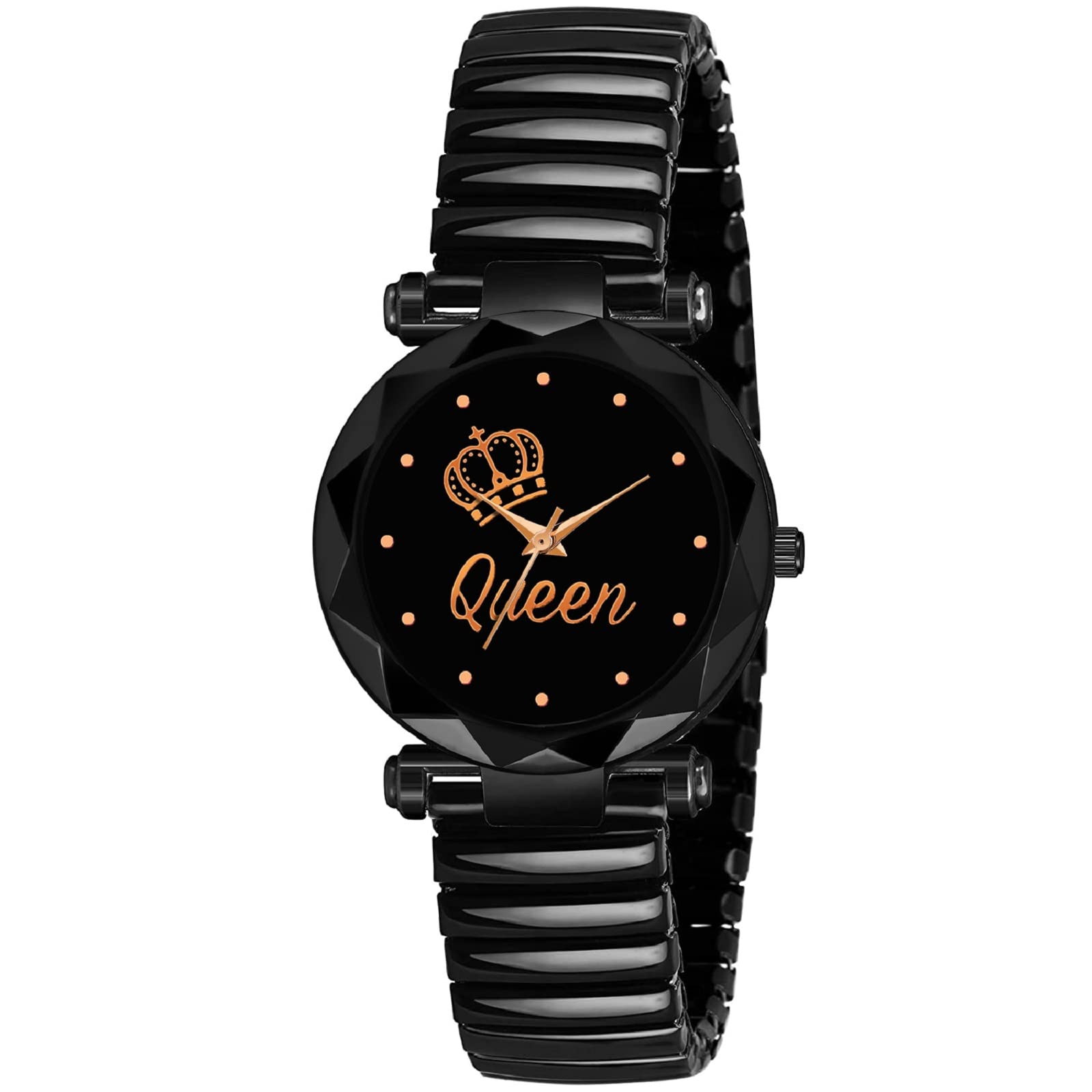 CERO Womans Black Cut Glass Dial Elastic Bend Analouge Watch for Girls (Black-05) (B0C285C61B) Amazon Price History, Amazon Price Tracker