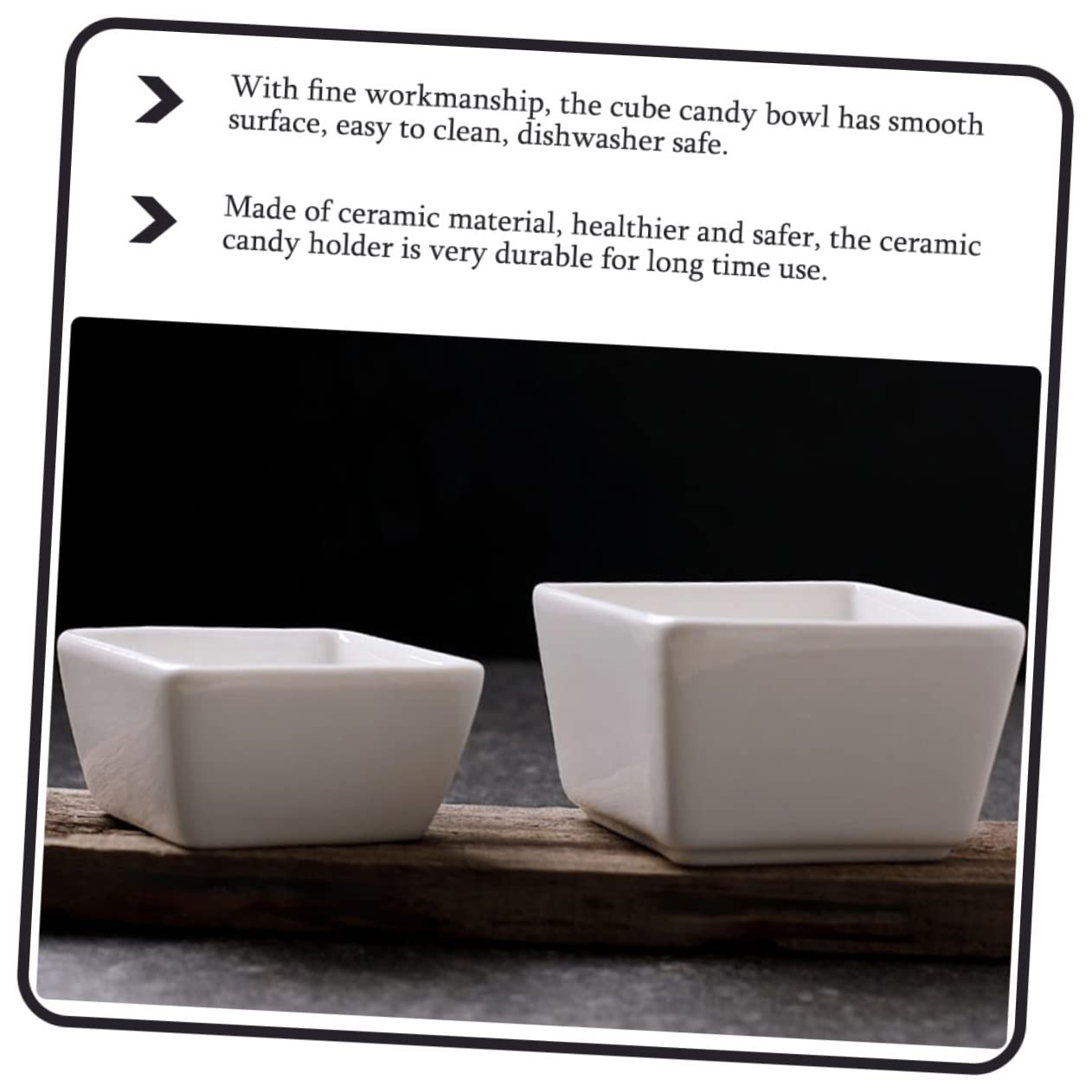VINTORKY 2pcs Square Sugar Bowl Sauce Pinch Bowls Tea Bag Organizer Ice Cream Spice Dish Party Appetizer Dish Seasoning Dipping Bowls Guinea Pig Ball Chip and Dip Bowl Ceramics White