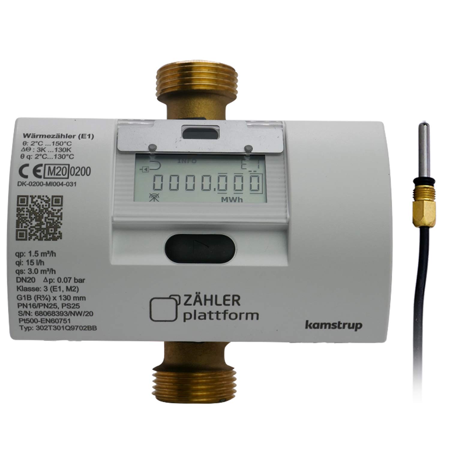 Ultraschall Wärmezähler MULTICAL® 303 Eichung 2026 Qn 1,5 m³/h, BL 130 mm, TF Ø 5,2