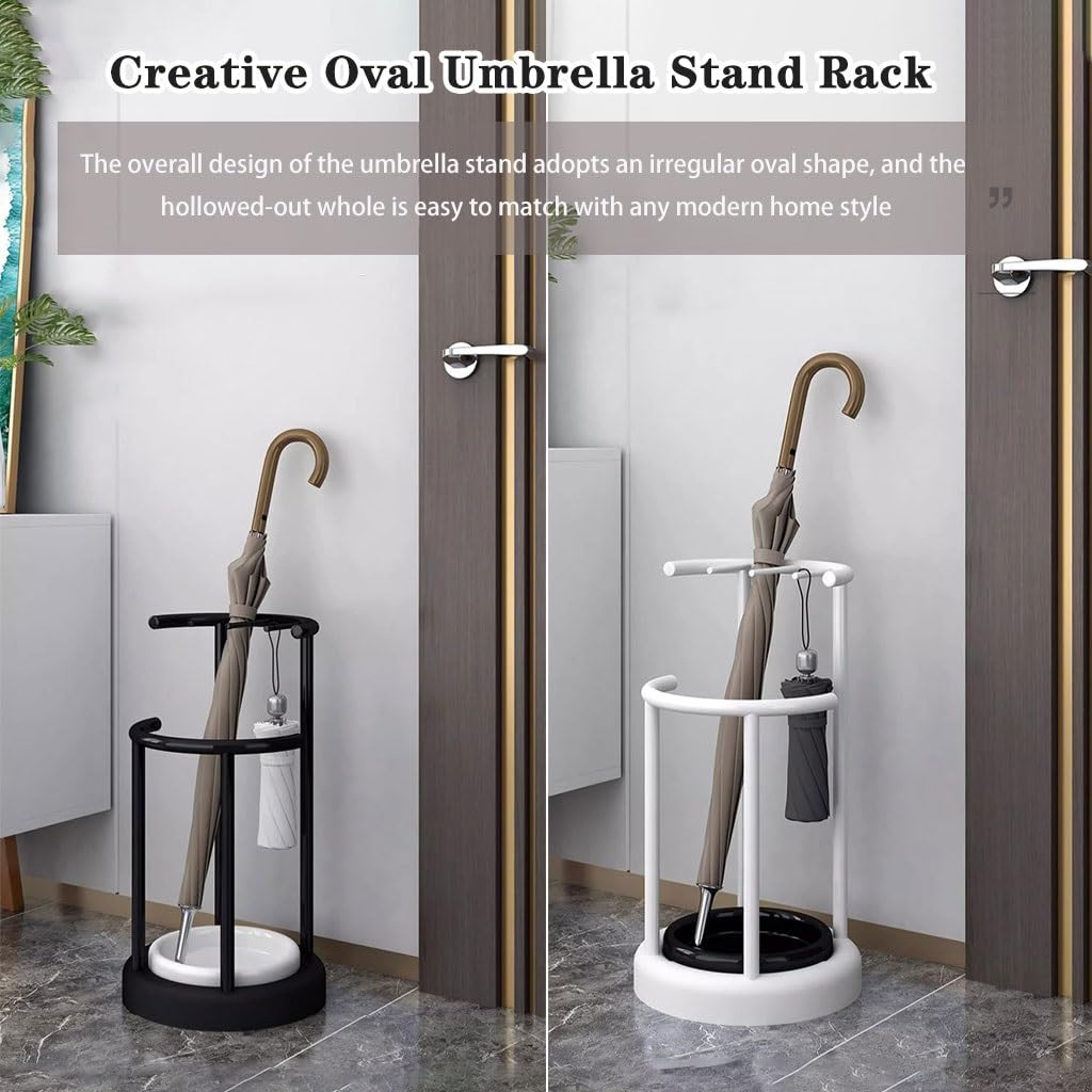Portaombrelli Portaombrelli Moderno Per Ufficio, Semplice Manufatto Di Stoccaggio Dell'ombrello, Robusto Porta Ombrelli In Metallo, Con Vassoio Dell'acqua Rimovibile ( Color : Black , S : 30*30*57cm )