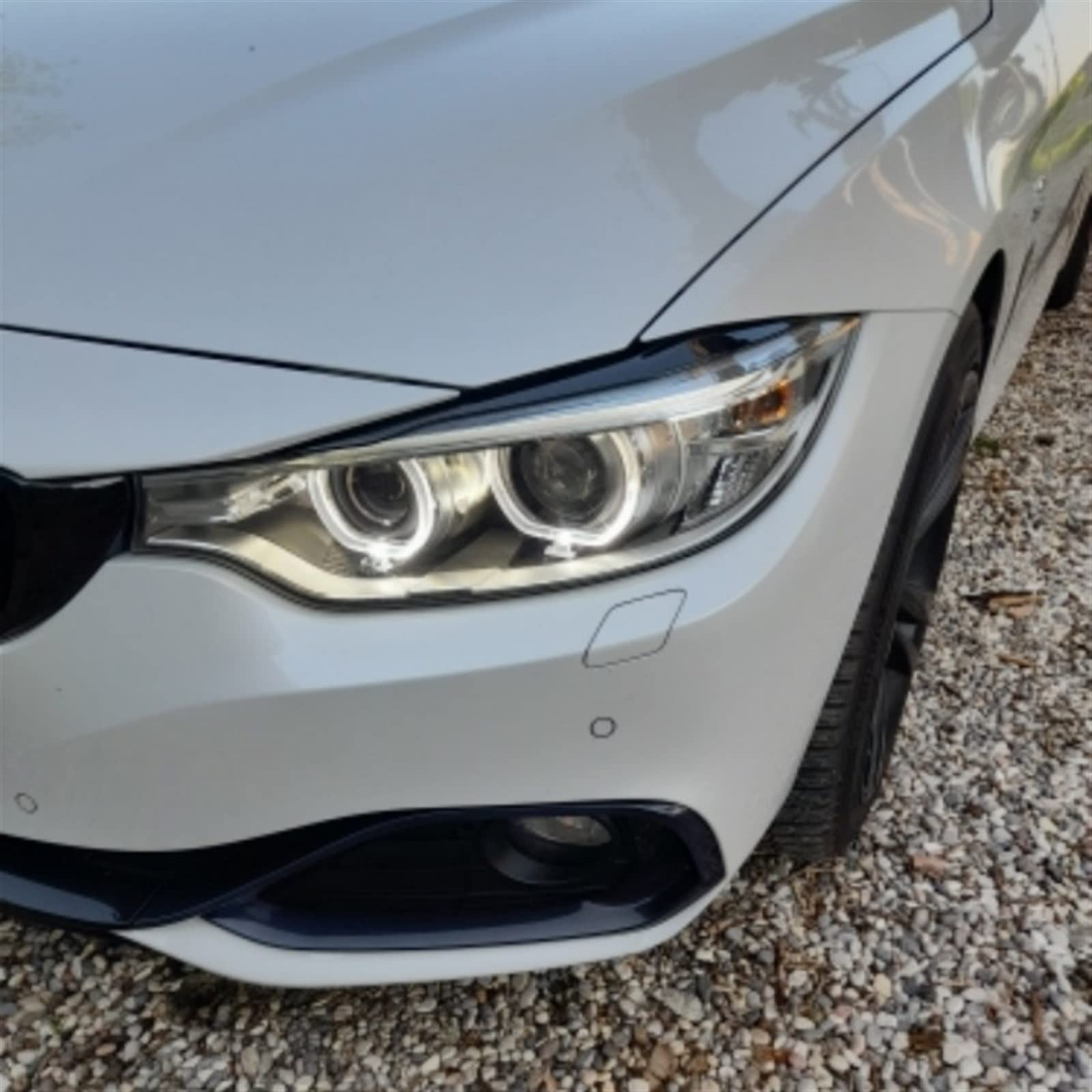 Fari Sopracciglio Palpebre Per BMW Serie 3 F30 F31 M3 316 318 320 325 330 2011-2019 Berlina/Touring ABS Lucido Faro per auto Sopracciglia Palpebra Body Kit fari Anteriori Sopracciglia (Color : Gloss