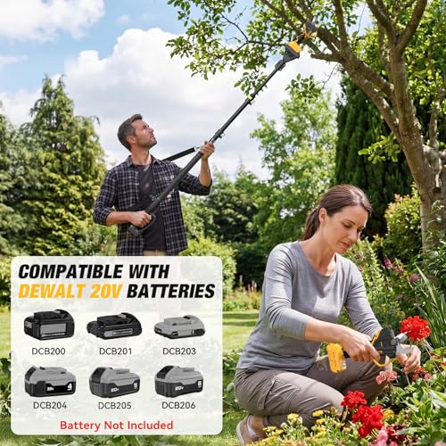 Image of 2-In-1 Electric Pruning Shears for Dewalt 20v Max Battery, 1.6 inch Cutting Diameter Cordless Pole Pruners 20v - Brushless Motor, 4 Modes Electric Pruning Shears for Gardening & Tree Trimmer (No Battery)