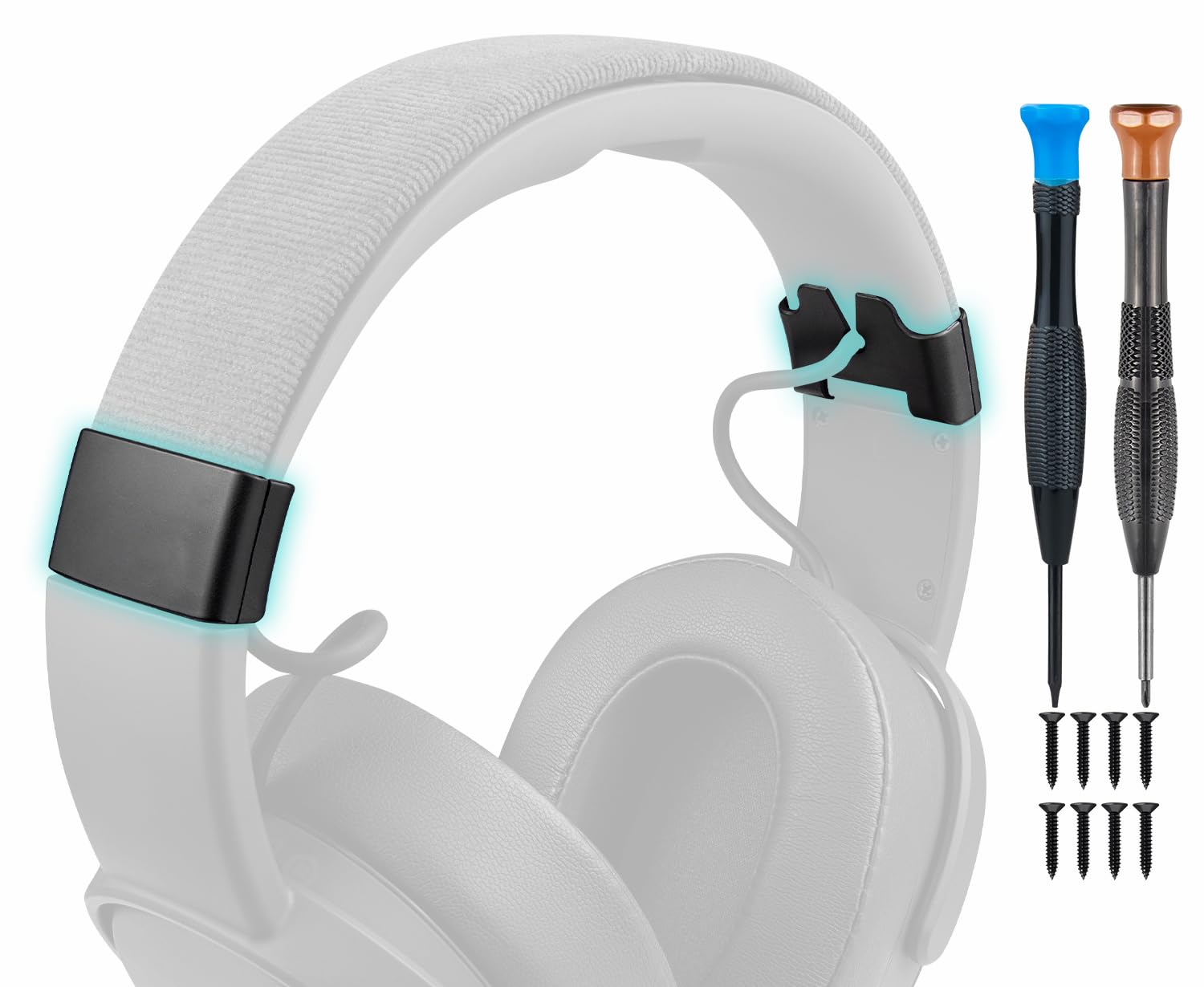 SOULWIT Headband Side Cover Slider for Skullcandy Crusher Wireless Headphones, End Caps Replacement Repair Kit Accessories - Black