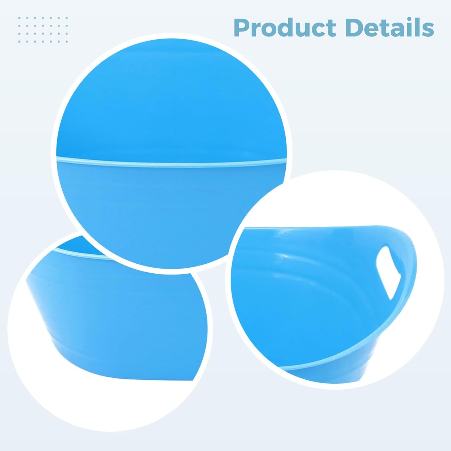 2 Pcs Blue Ice Buckets, Large 16.9 X 9.4 in Pp Plastic Party Tubs, Drink Chiller for BBQ, Picnics, Bar, Beverages, Easy to Relocate