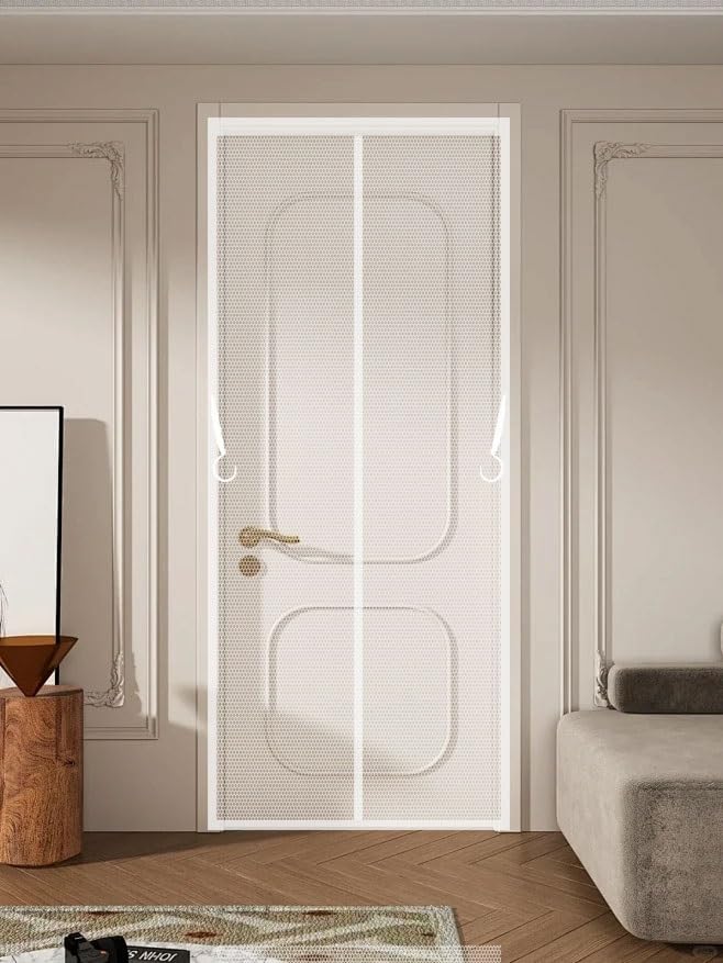 Moustiquaire aimantée pour porte 90x235 afin de profiter de l'été en famille en blanc