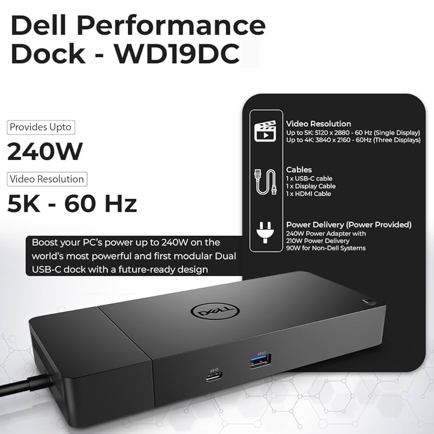 DELL デルWD19DC 240W ドッキングステーション Amazon.com: Dell WD19DC Docking Station, Performance Dock