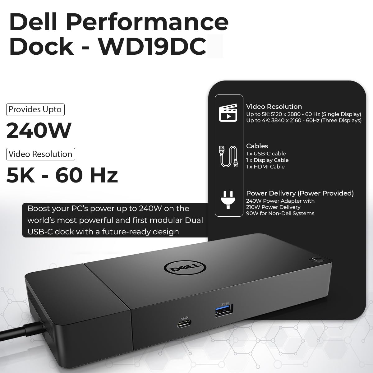 Amazon.com: Dell WD19DC Performance Docking Station USB-C with