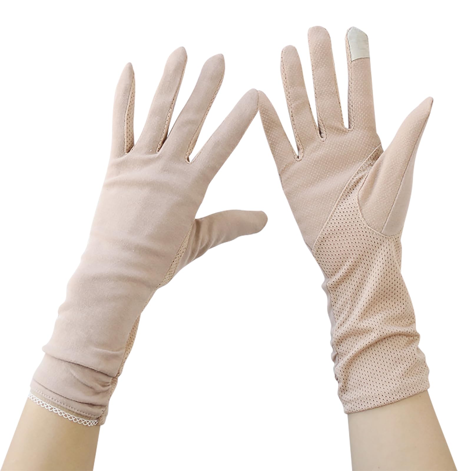 OhMill Gants UV pour la conduite - Gants de cyclisme pour femme - Protection UV - Doigt complet - 32 cm