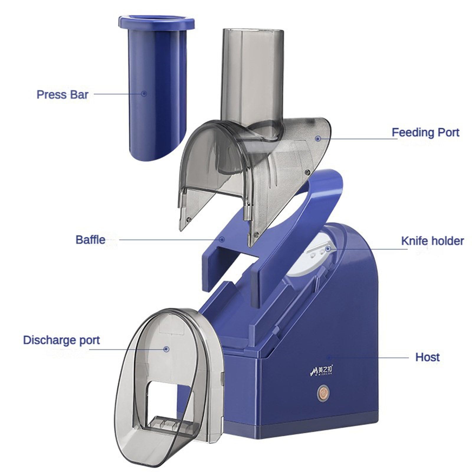 Trituradora de Hielo Multifuncional, Mini máquina de Afeitar para Hielo, máquina eléctrica de Hielo para Nieve, trituradora de Bloques de Hielo para Afeitar de Doble Hoja,Blue