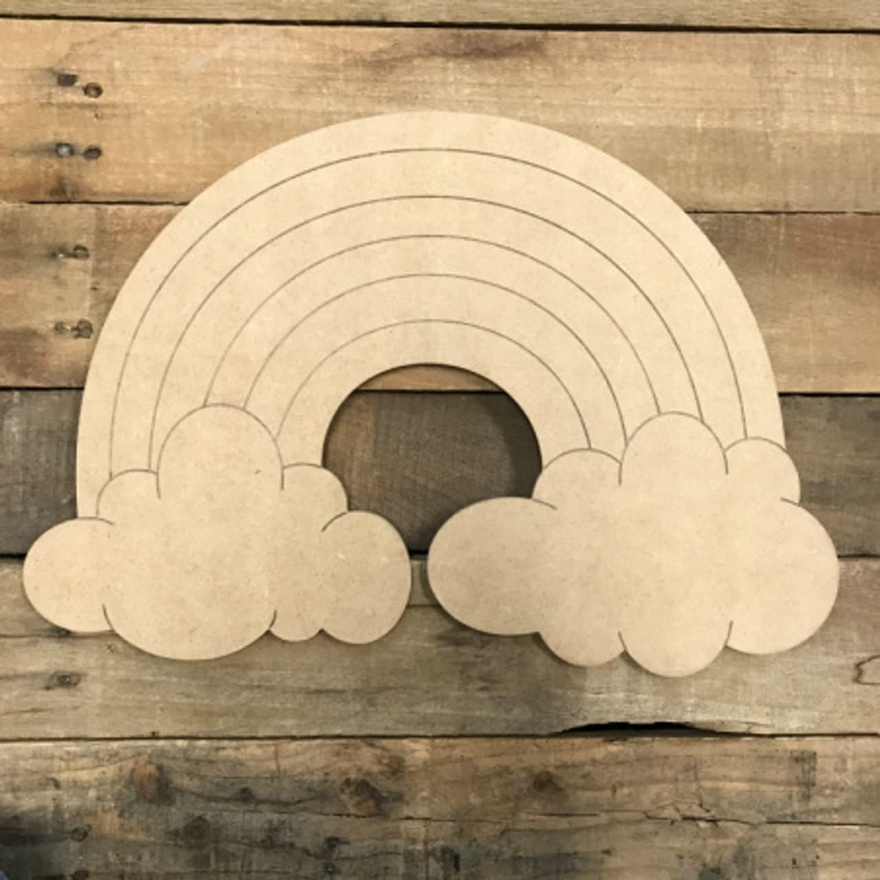 Rainbow DIY, Engraved Shape, Unfinished Wooden Cutout Craft, Build-A-Cross