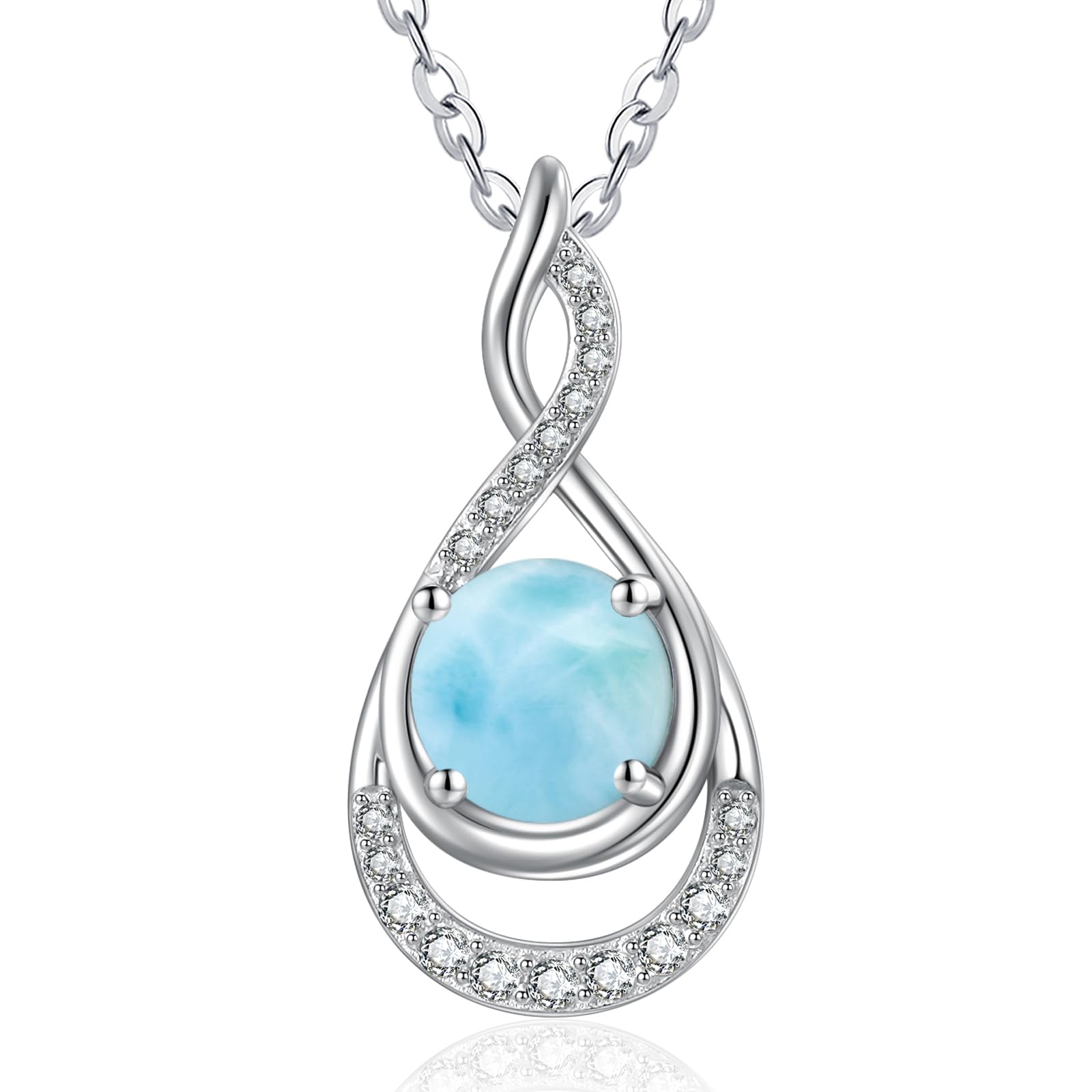Silber 925 Unendlichkeit Anhänger Kette Damen, Unendlich Schmuck, Frauen Unendlichkeit Halskette mit Geburtsstein Anhänger