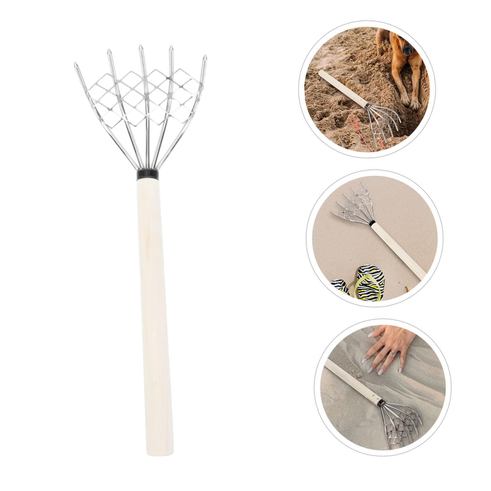 UPKOCH 2 Piezas De Rastrillo para Excavación De Jardinería Nivelación De Césped Recolección De Almejas Garra De Arena Pequeña Vieira Herramienta para Aflojar El Suelo Al Aire