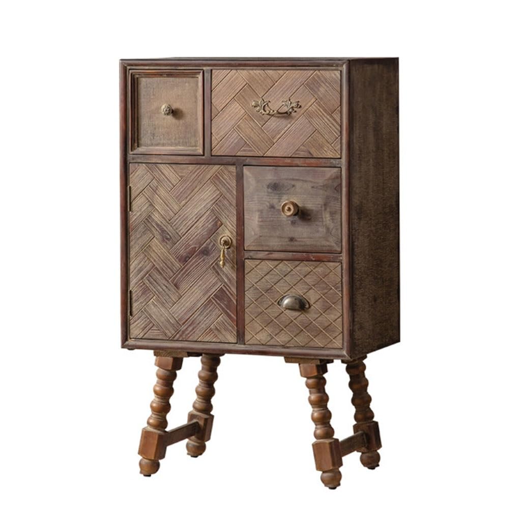 EXTRATIME Sideboard Multi-Function Retro Solid Wood Sideboard Living Room Bedroom Drawer Cabinet Old Storage Entrance Cabinet Buffet Cabinet