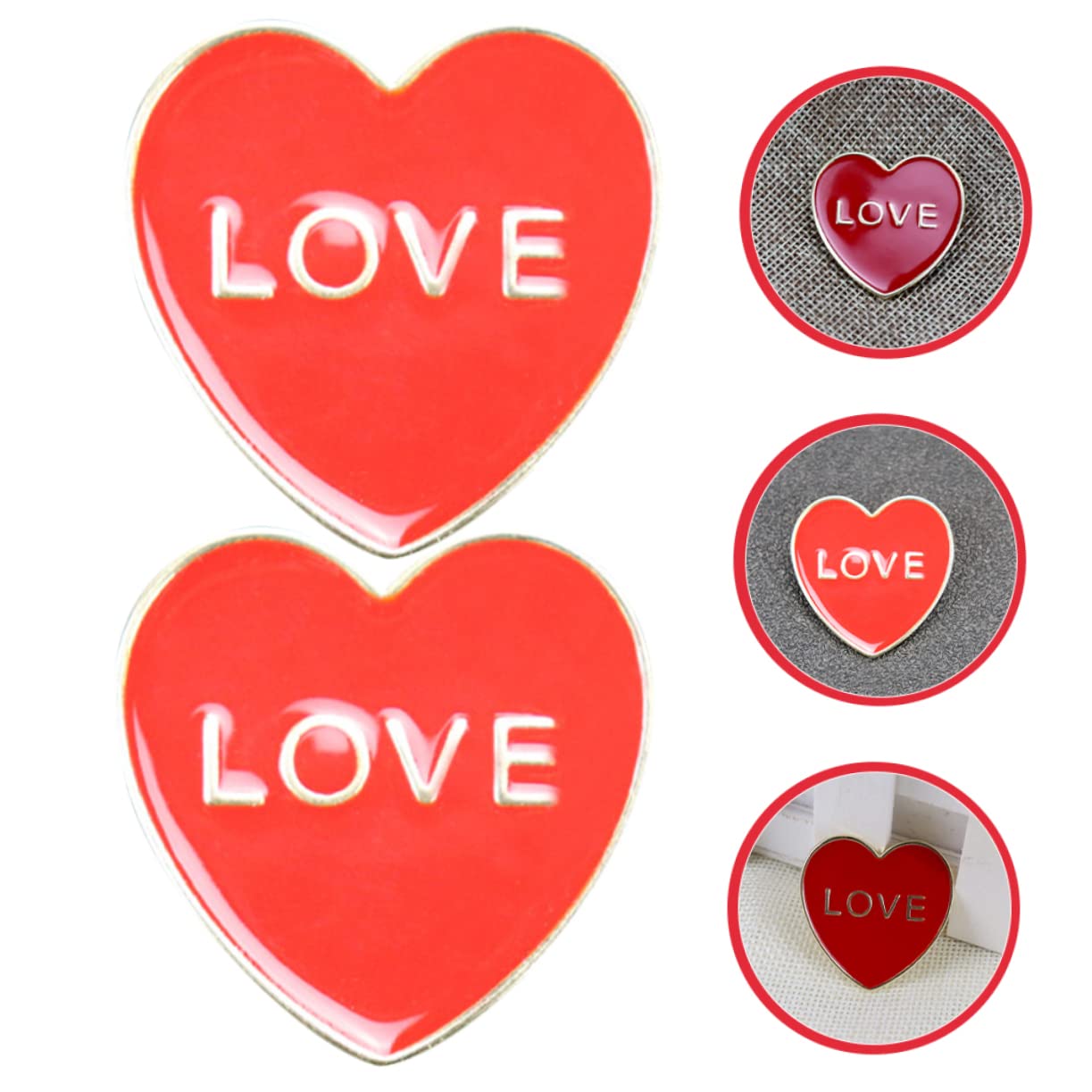 10 Piezas Broche Imperdible Alfiler De Corazón De Boda Alfiler Estético Pasador De Cuello Pin De Esmalte De Corazón Rojo Pasador De Mochilas 3d Ropa De Mujer Aleación Suéter