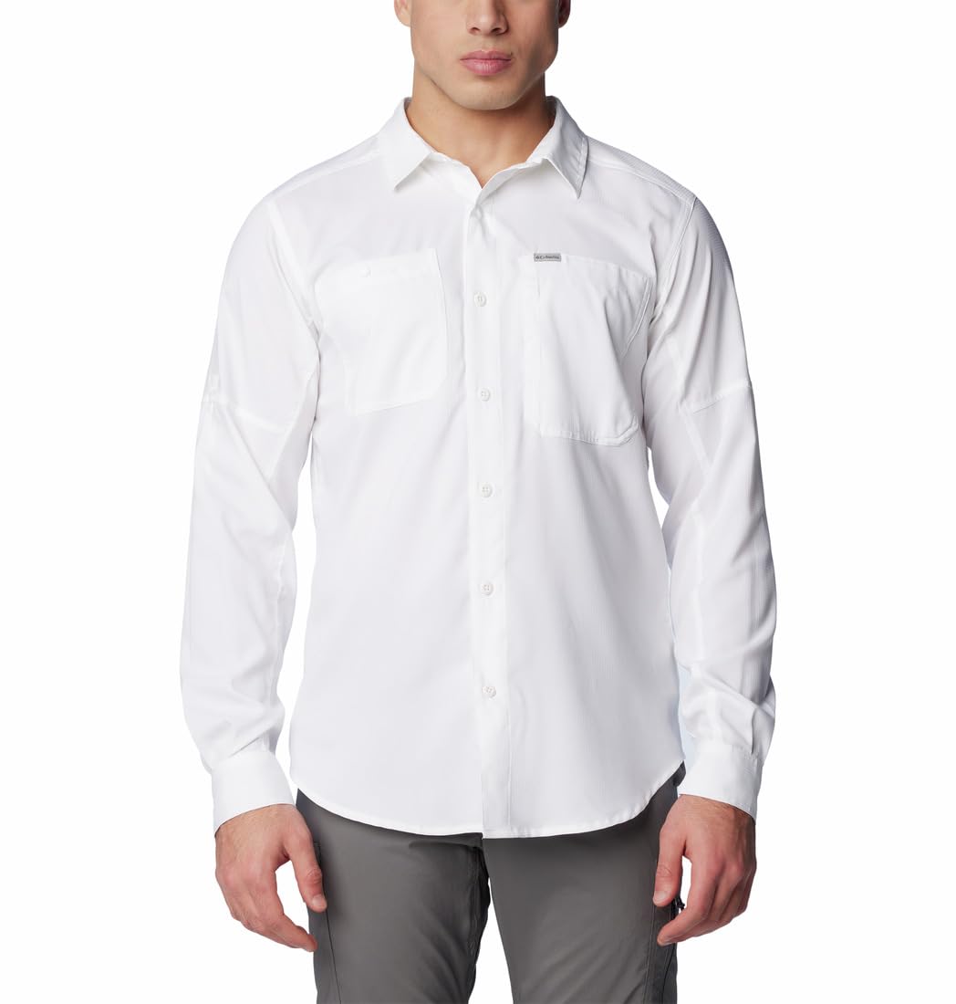 ColumbiaMens Silver Ridge Utility Lite Long Sleeve Shirt, White, M