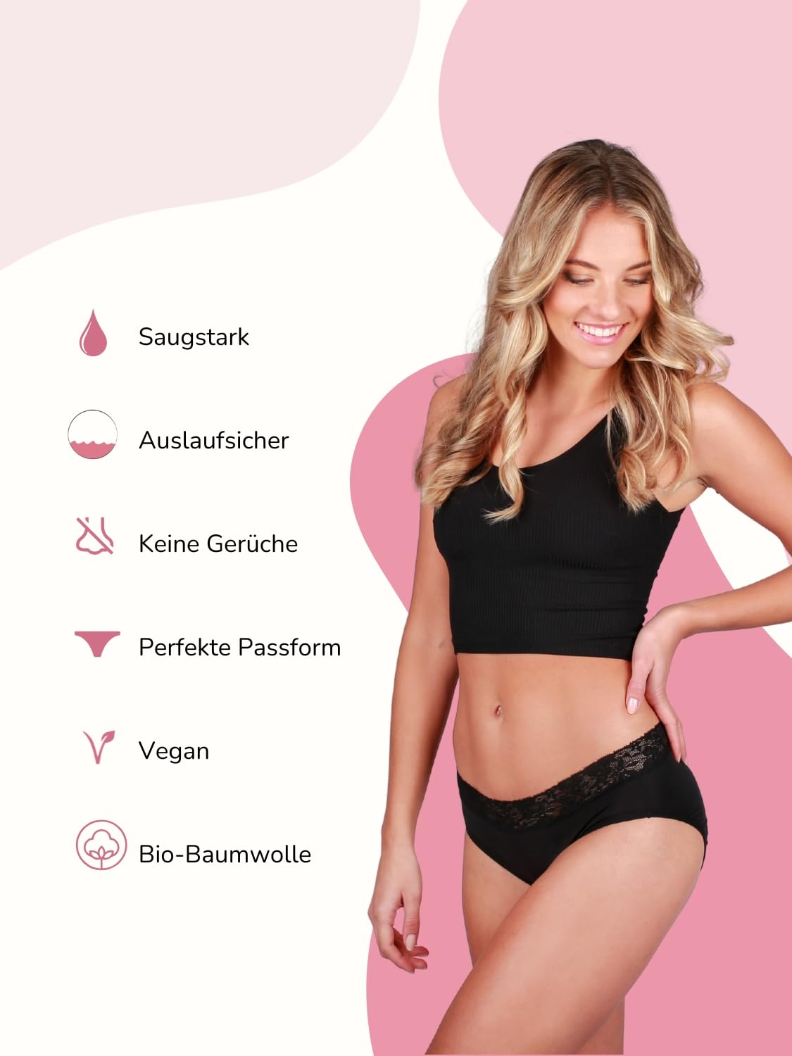 Taynie Queen Ultra 3er Set, Periodenunterschwäche Damen, Menstruationsslips