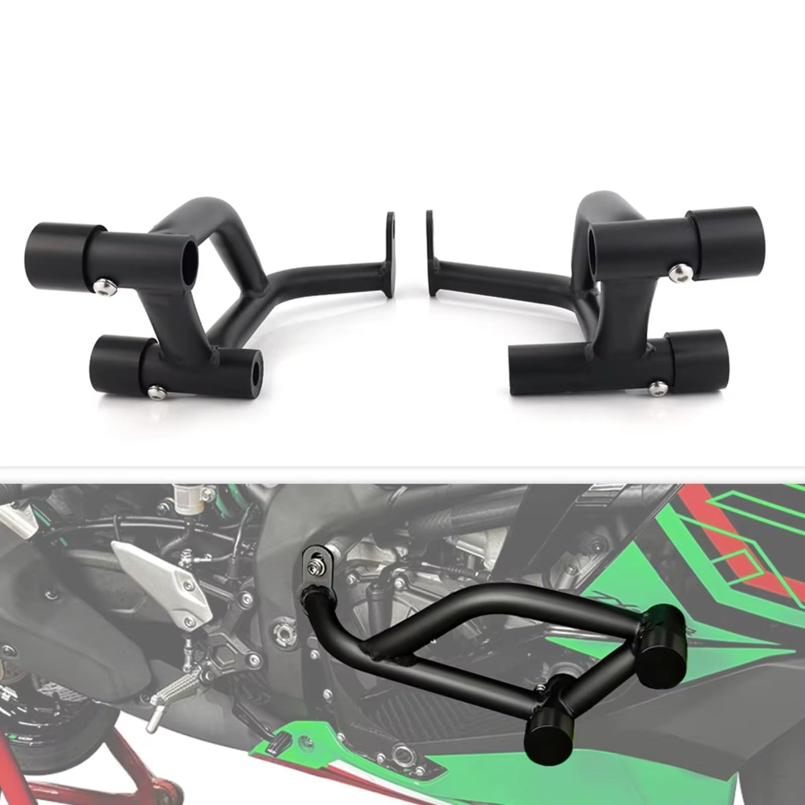 Barra Protección Lateral Compatible Con Para Zx-4Rr 2023-2025 Jaula Choque Acrobacias Motocicleta Protector Motor Barra Carretera Protector Parachoques Riel Para Carrera