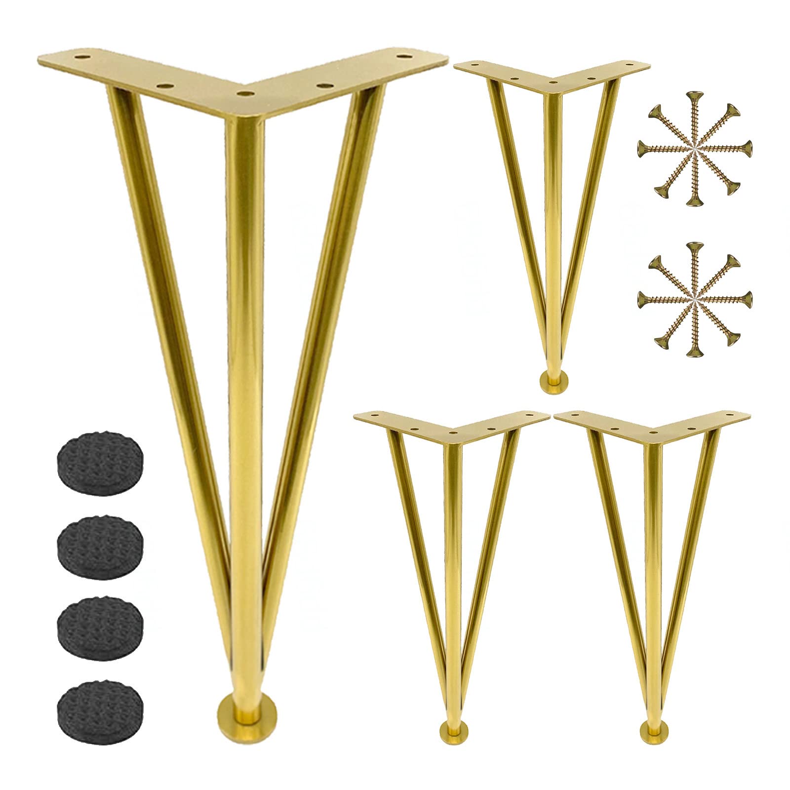 XHYRHTS Nogi do stołu metalowe, 4 szt., regulowane nogi do mebli, nóżki do mebli czarne/złote/srebrne, wymienne nogi do stołu w jadalni stolik kawowy biurko 10cm 20cm 25cm 30cm 35cm 40cm 60cm,
