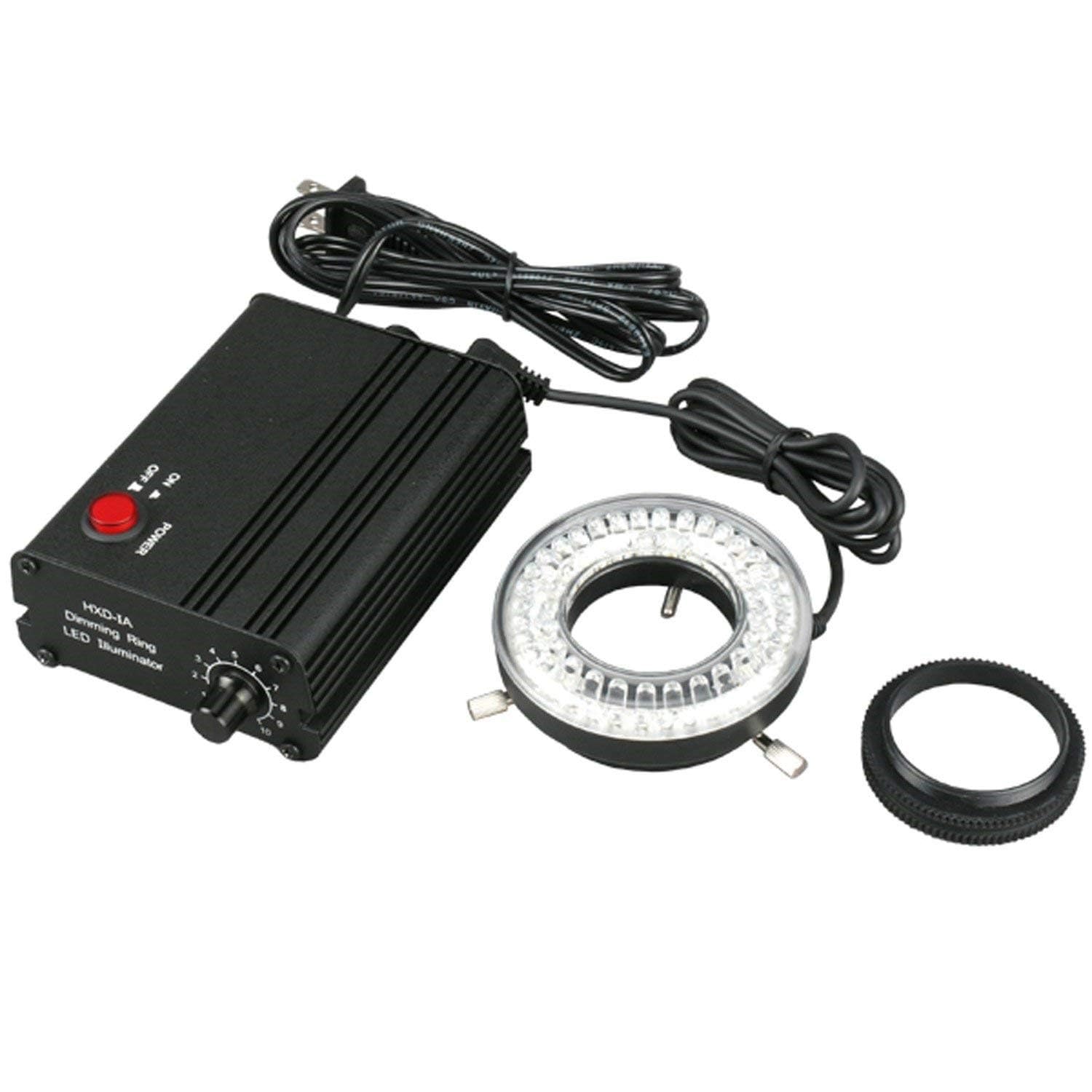 AmScope LED-80MB 80-LED Mikroskop Ringlicht mit Metallgehäuse und Adapter, schwarz