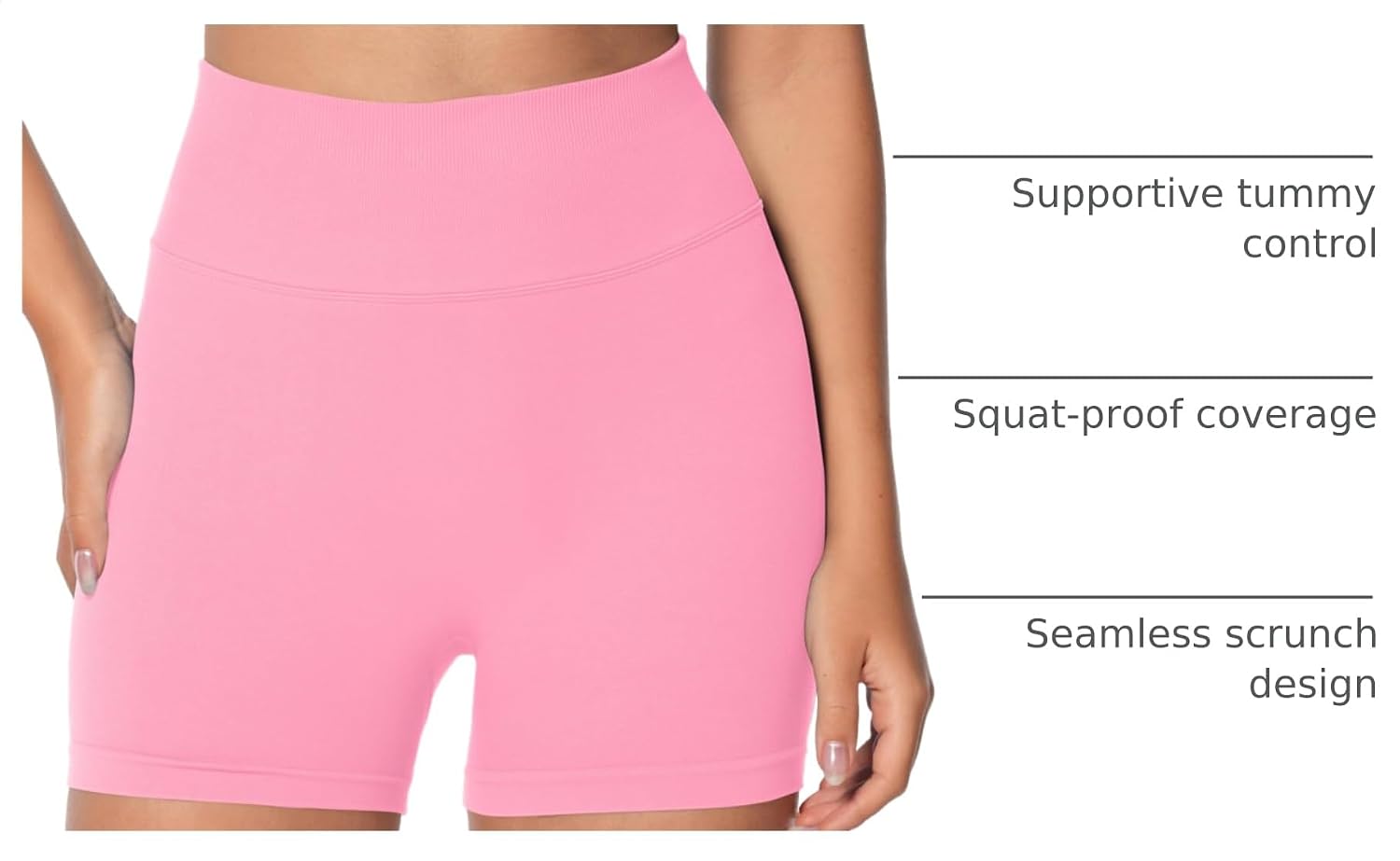 Sunzel Women's Scrunch Butt Biker Shorts, High Waist, No Front Seam image 4