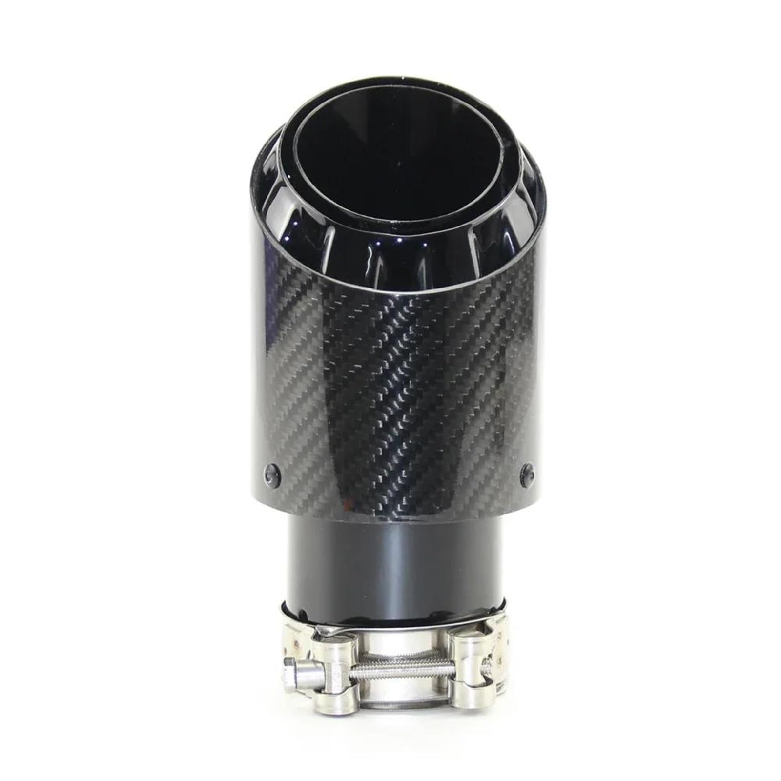 Tuyau d'échappement 1Pcs Tuyau D'échappement Silencieux Queue Gorge Acier Inoxydable Avec Fibre Carbone Noir 89/101/114mm Modifications Voiture À Usage Général Terminal d'échappement(70mm out 89mm)