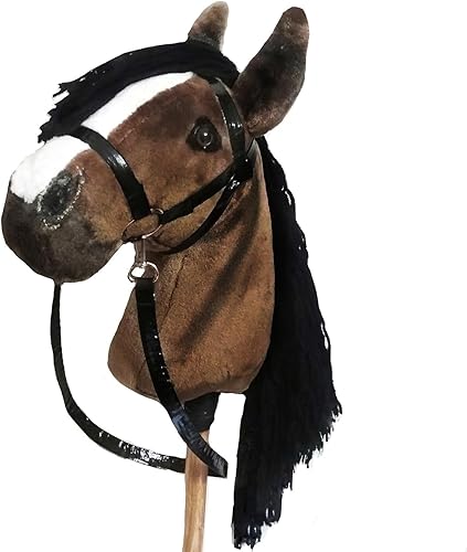 Caballo de juguete para niños A4 Castaño Caballo de juguete con palo