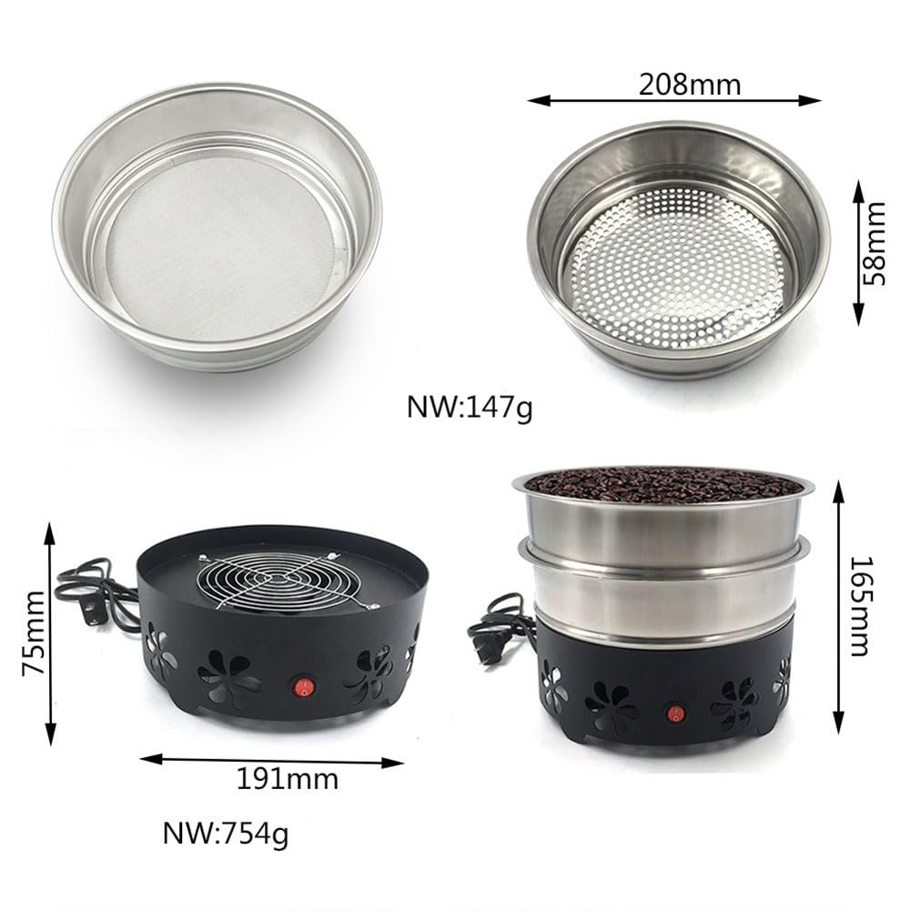 QUTBAG Raffreddatore di Chicchi di caffè Elettrico, Dispositivo di Raffreddamento per tostatura dei Chicchi di caffè con Sistema di Raffreddamento rapido e Filtro a Doppio Strato