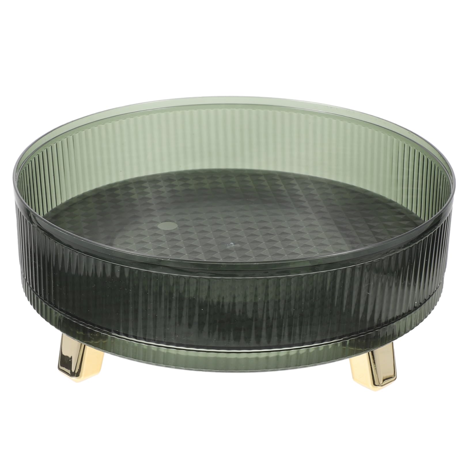 Bandeja Organizadora Giratoria de Pet y Abs Verde 360 Grados | Superficie Antideslizante, Forma Redonda, para Encimera de Cocina y Baño, Uso en Cosméticos y Joyería