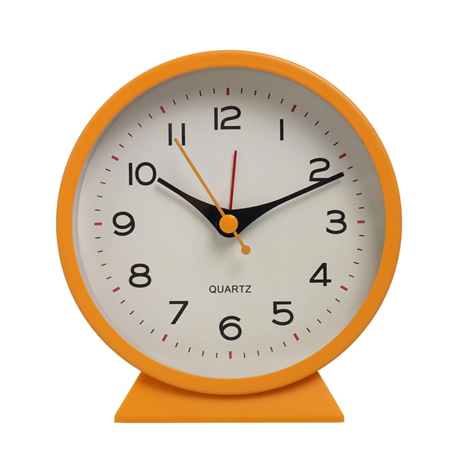 HRWLY Non Ticking Gift With Light Alarm Clock Office Digital Round For Bedroom(Argento)