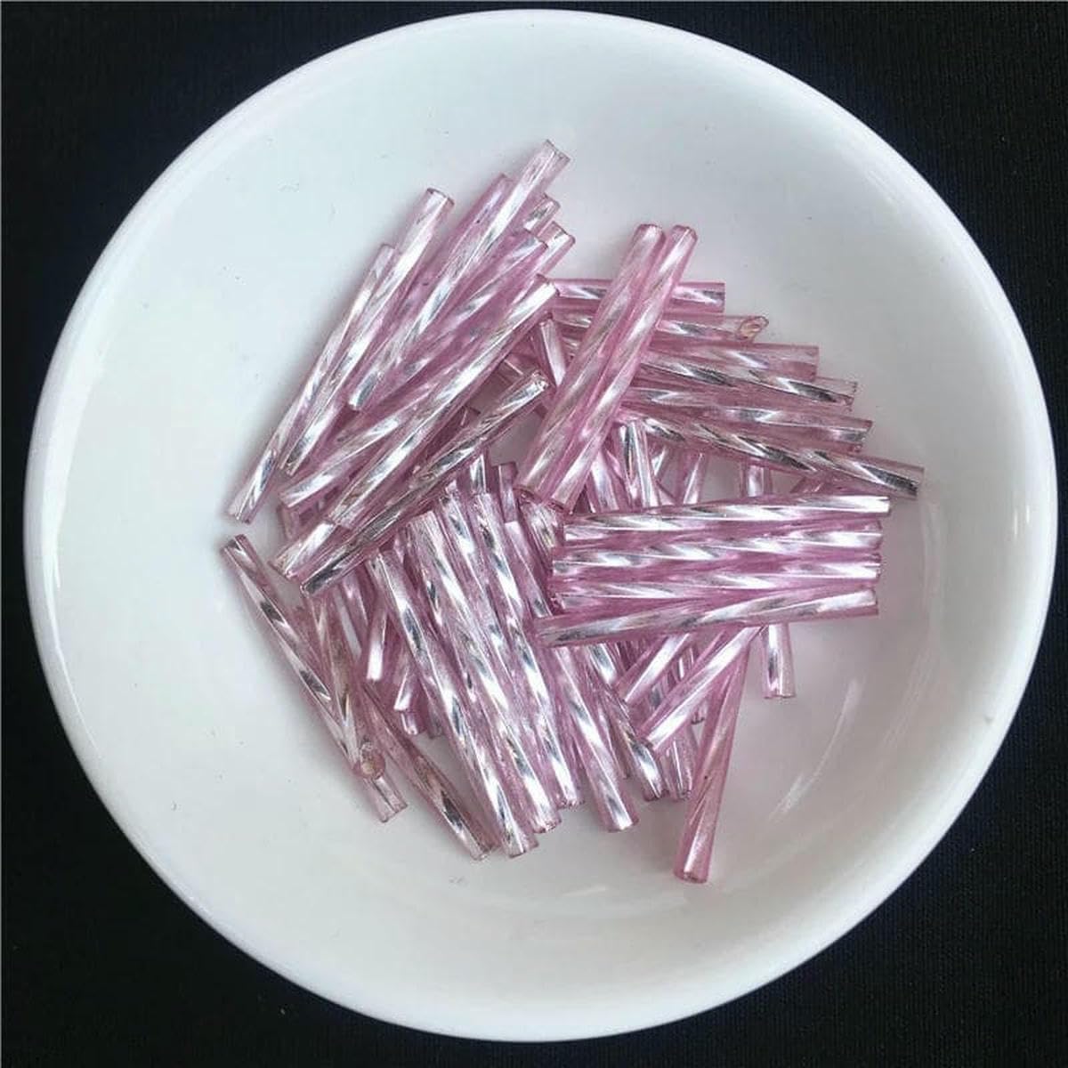 Kit de fabricación de pulseras, cuentas de tubo de cristal y espaciadores, 36 piezas de accesorios de fabricación de joyas para mujer, 2,5 mm x 25 mm, cornetas checas para coser prendas