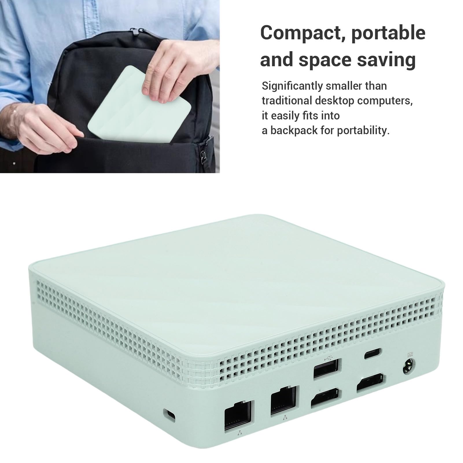Minikomputer PC, Dwuzakresowe WiFi 2,4G/5G, DDR4 Bluetooth 4.2 Typ C Minikomputer Stacjonarny, USB, HDMI, Gigabit Ethernet, dla Domowych Firm (8G i 256G Zielony)