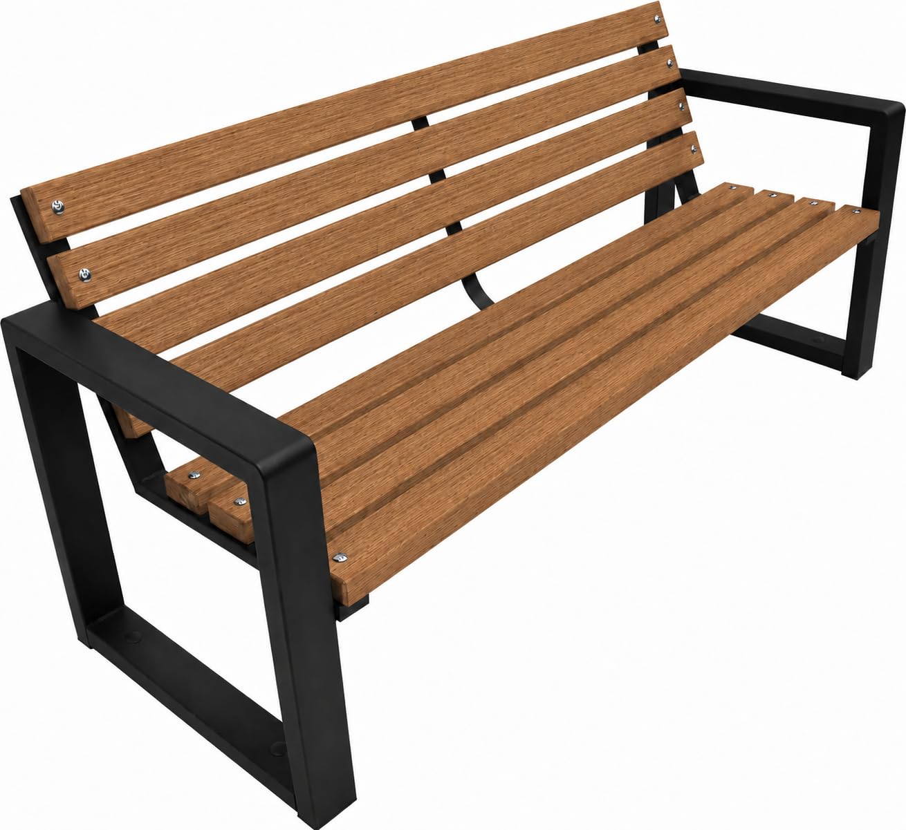 Panchina da Esterno - Panchina da Giardino e da Parco - Panca da Esterno Resistente alle Intemperie - Panchine da Esterno (Grande Marrone, 125cm)
