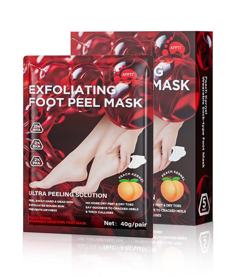 Exfoliating Foot Peel Mask for Soft Baby Feet 2 Pair Foot Mask Socks Repairs Rough Heels, Removes Dry, Dead Skin
