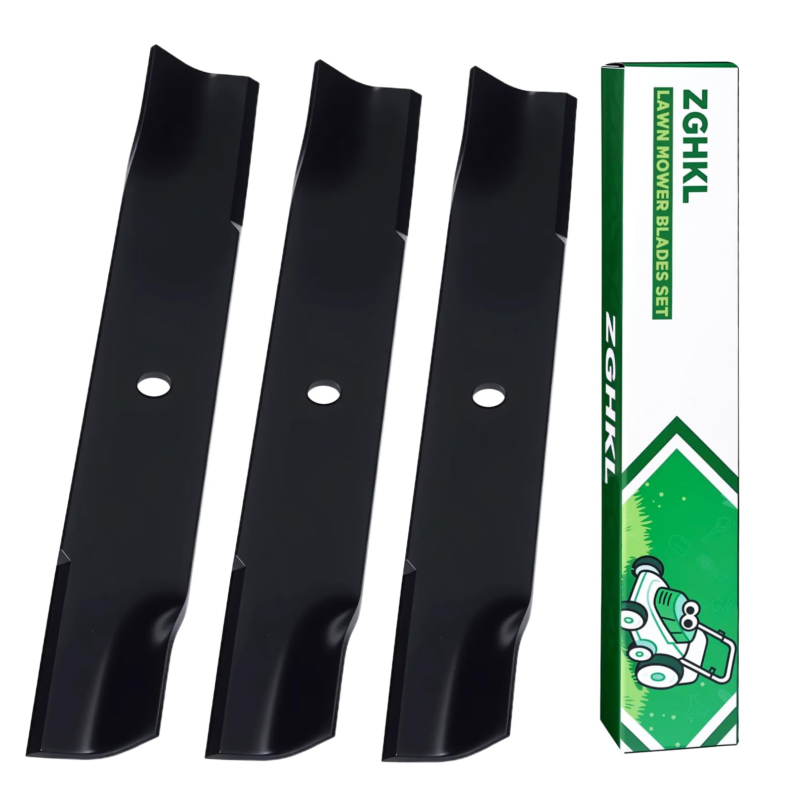 601124 Cuchillas para cortacésped de 137,16 cm (54 Pulgadas) Cuchillas de elevación Baja para Tractor Repuesto 3Piezas