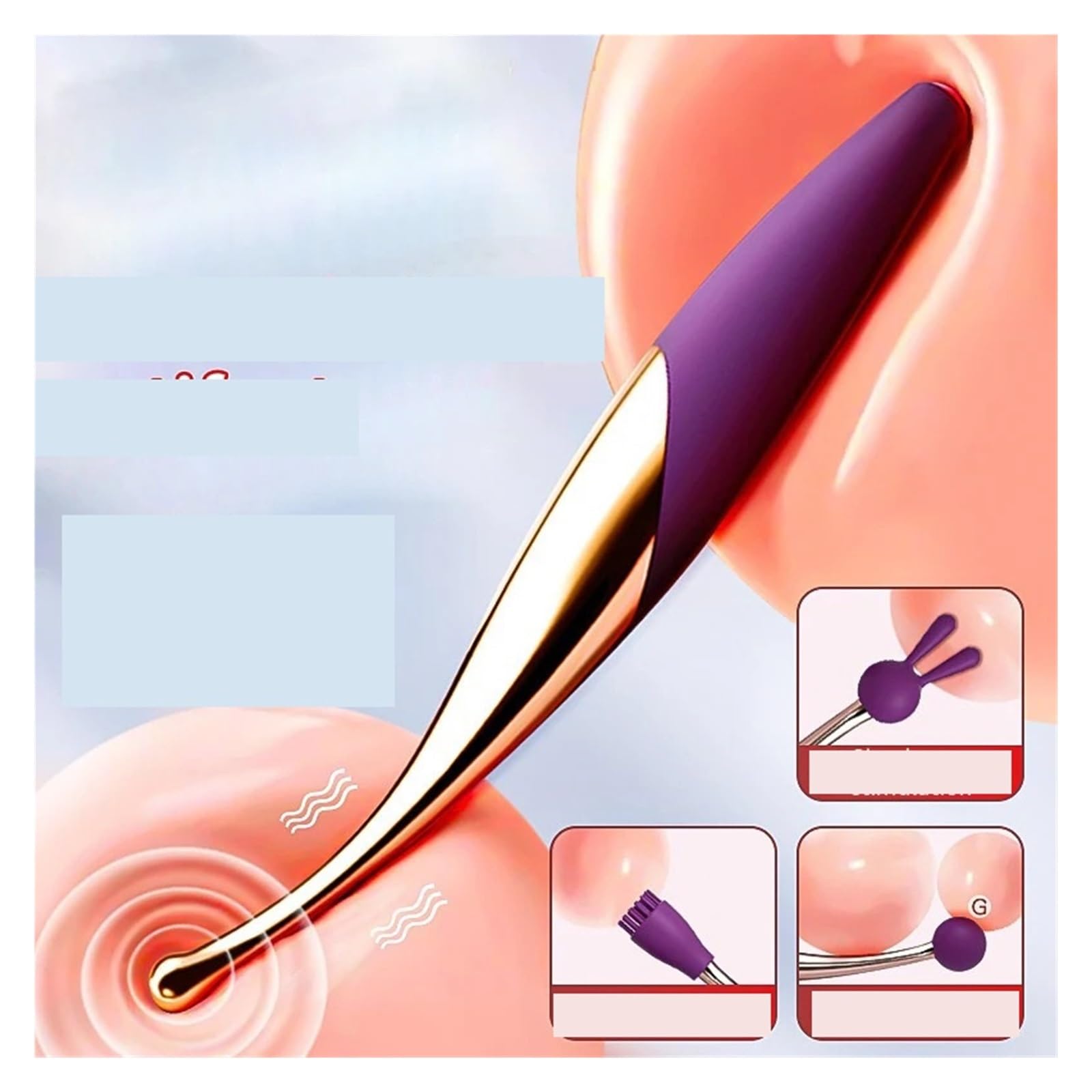 Masseur portable anti-stress à tête interchangeable - Conception compacte, massage précis et haute performance, adapté aux hommes et aux femmes(Pink SET)