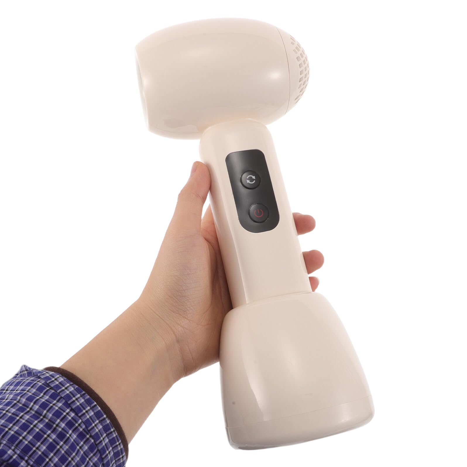 Asciugacapelli Portatile senza Fili Funzionamento Silenzioso e Temperatura Costante, Realizzato in Abs Beige per Viaggi e Campeggio All'aperto