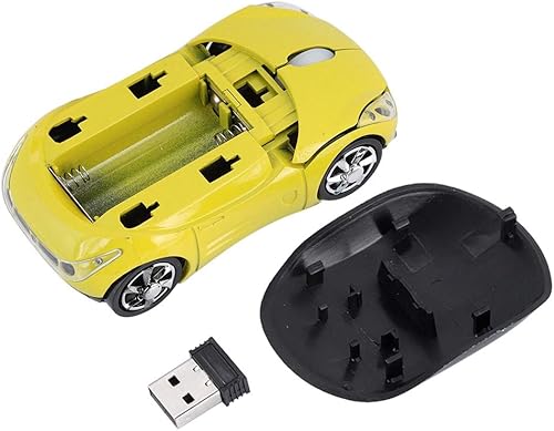 Miniatura 9 de ASHATA Mouse inalámbrico de 2.4G para automóvil con receptor USB de 1600 DPI ratón óptico para PC, computadora portátil, tableta, mouse lindo de