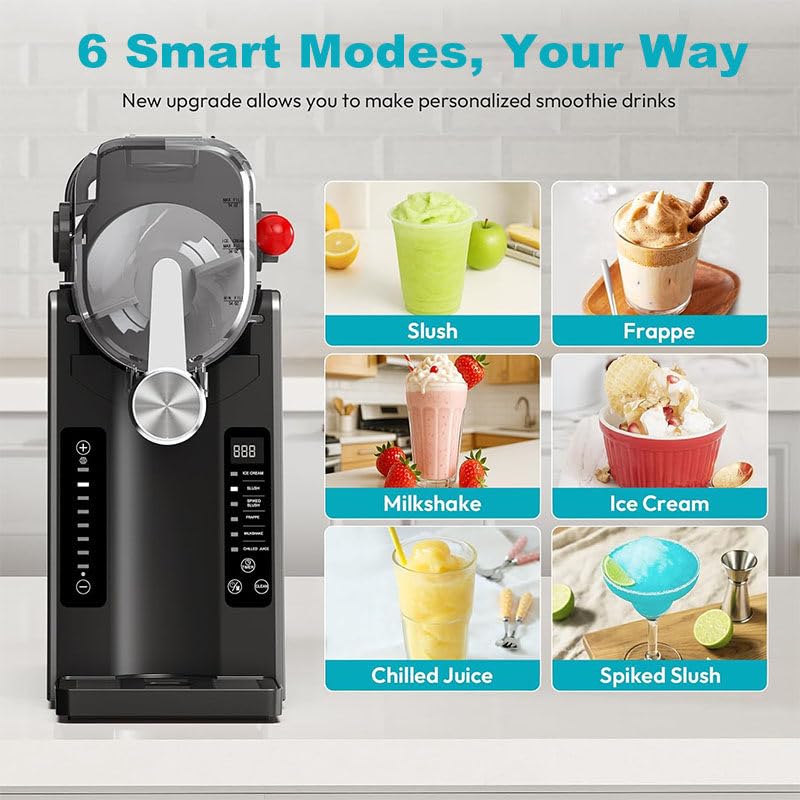 Slush-Maschine: All-in-One-Slush-Maker für Zuhause, kein EIS nötig, Echtzeit-Temperaturanzeige, automatische Reinigung, 6 Voreinstellungen | Frozen Margaritas, Cocktails – Bild 7