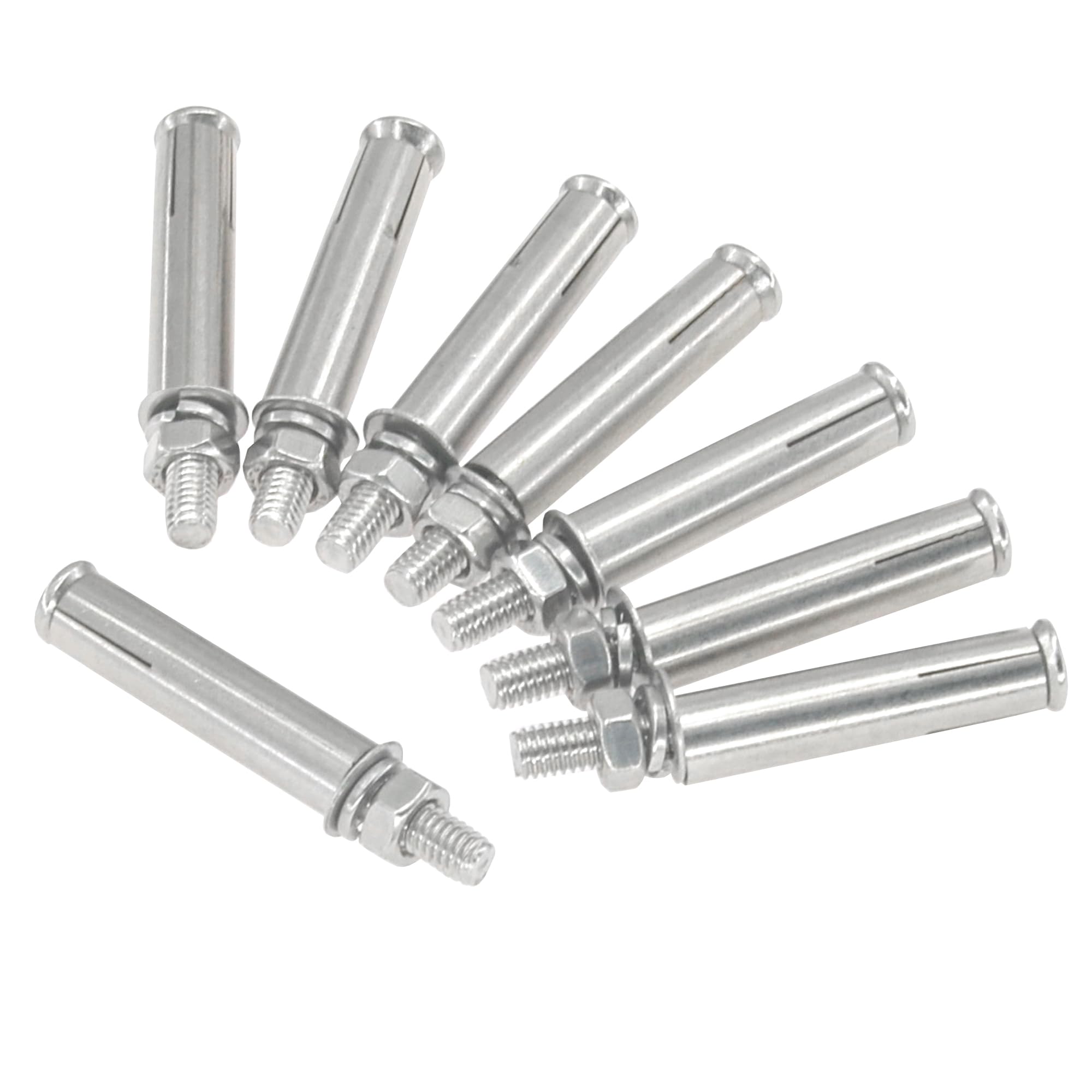 8 PCS 304 Stainless Steel Expansion Bolts - Heavy-Duty Wall and Floor Anchors for Concrete and Brick (M6 × 60mm)